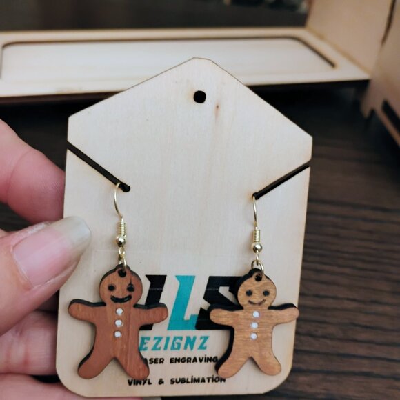 Gingerbread Man Dangle Earrings - Picture 5 of 6